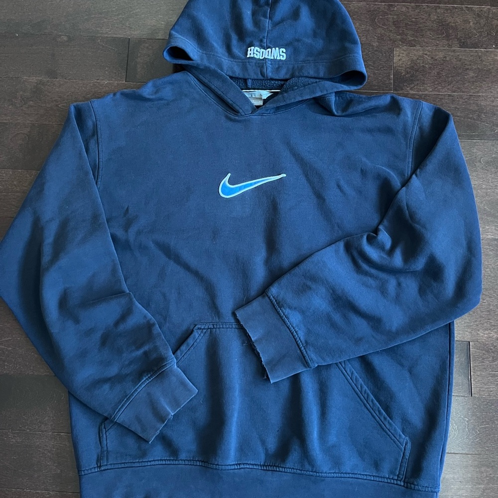 Vintage Nike Center Swoosh Logo Embroidered Swoosh y2k 90’s Distressed Hoodie